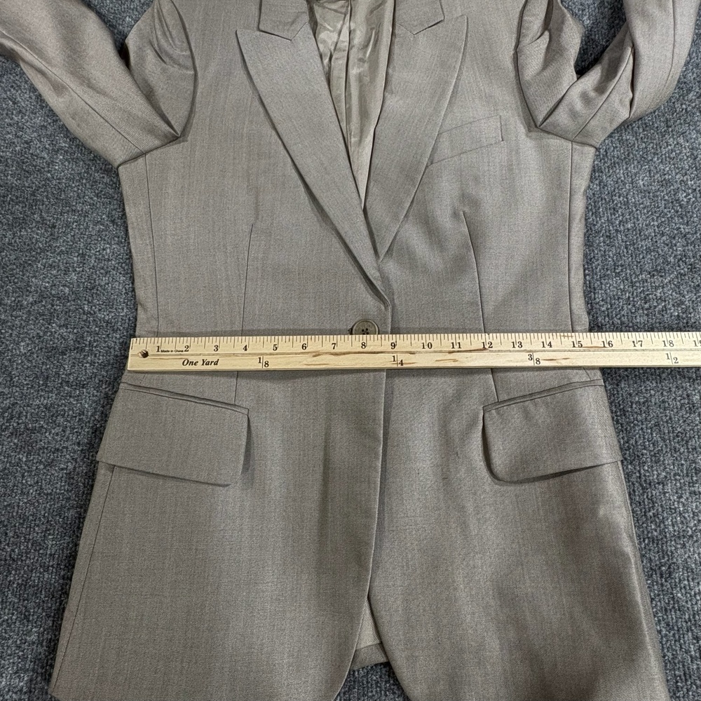 Stella McCartney Blazer Womens 42 Brown Wool One Button Jacket Tailored Career - Picture 14 of 16